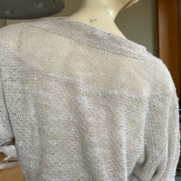 Vintage FRANK OLIVIER PARIS SWEATER Textured Patterns ¾ Length Sleeve BOHO Look - Picture 4 of 12